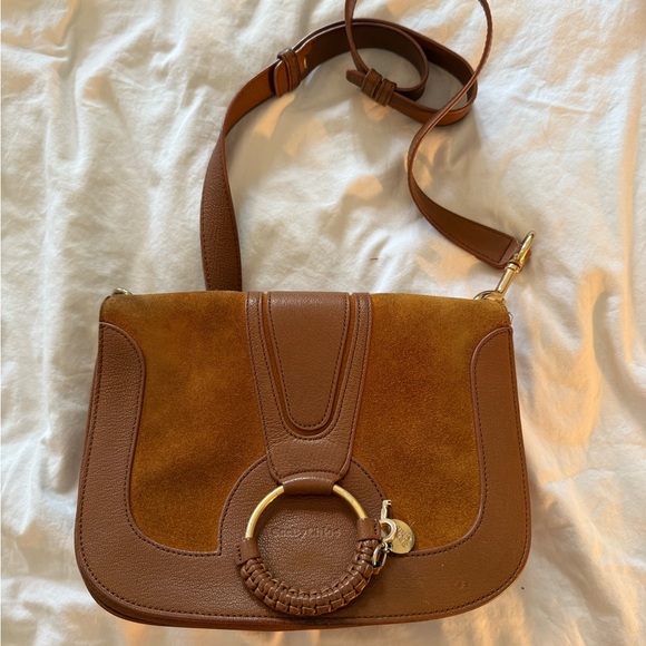 See by Chloe Hana Crossbody Tan Suede and Leather Bag